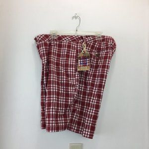 NEW Olde School Brand Mens Red White Plaid Shorts